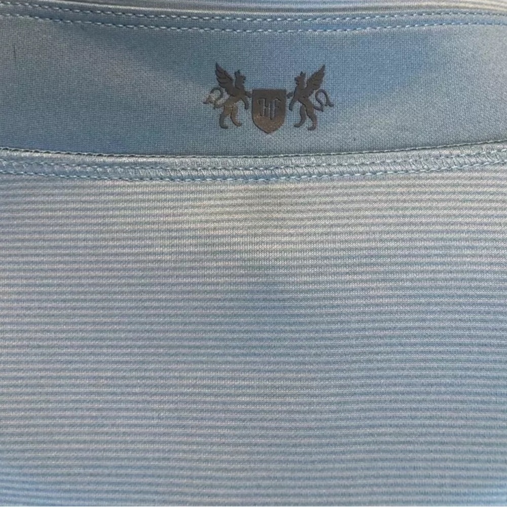 New Hickey Freeman NWT Men's Large 1/4 Zip Vest Lite Blue Mini Stripe - Picture 2 of 9